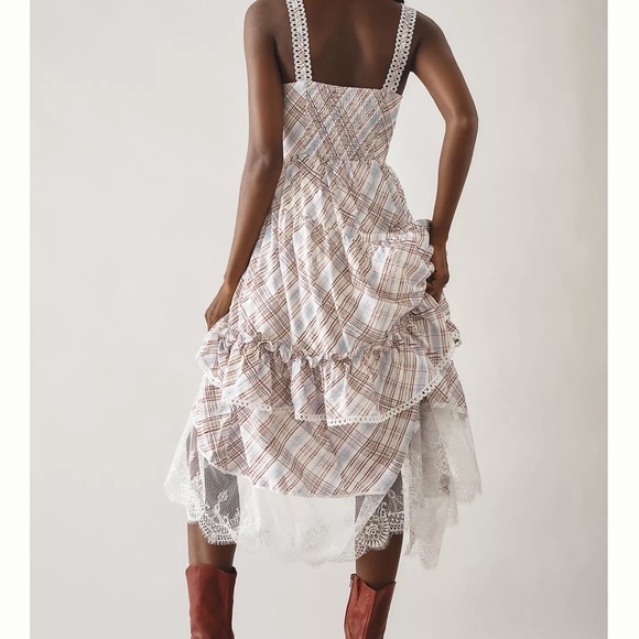 Anthropology The Bobbi Asymmetrical Ruffle Tiered midi Dress - Picture 2 of 9